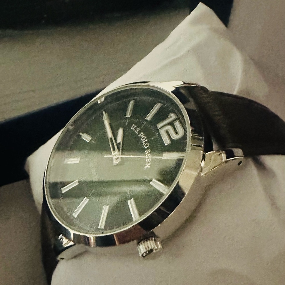 Silver and Black US Polo Assn Watch